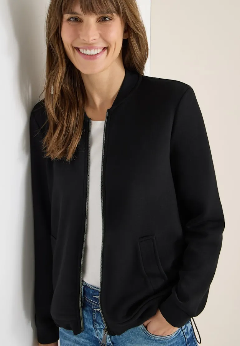 Softe Piquée Jacke black