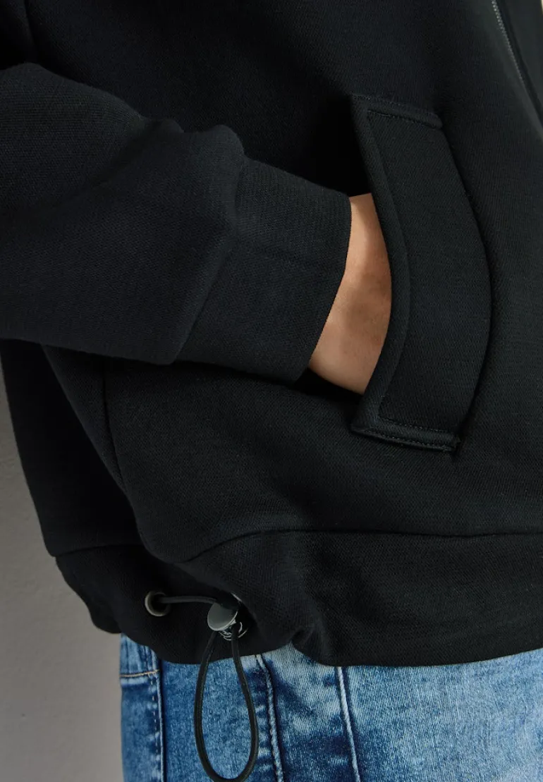 Softe Piquée Jacke black