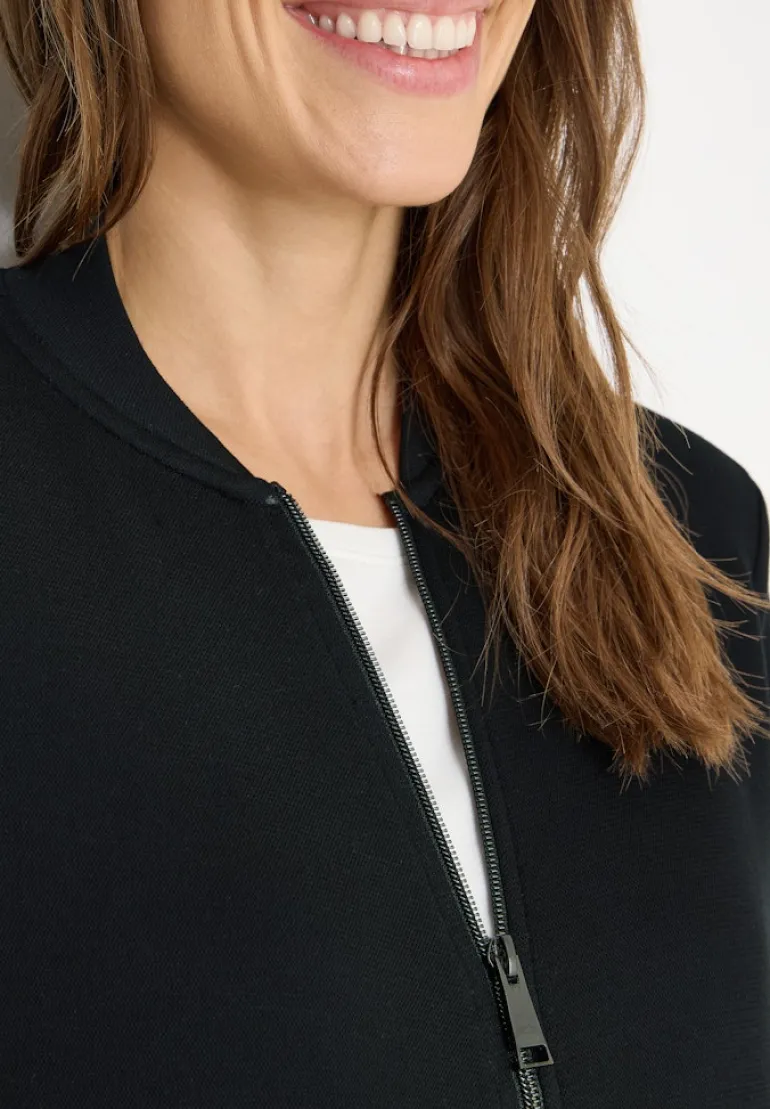 Softe Piquée Jacke black