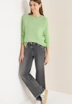 Softer Pullover in Unifarbe bamboo green melange