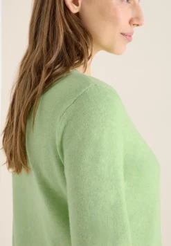 Softer Pullover in Unifarbe bamboo green melange