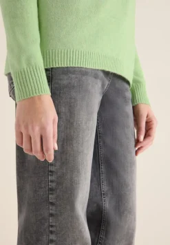 Softer Pullover in Unifarbe bamboo green melange
