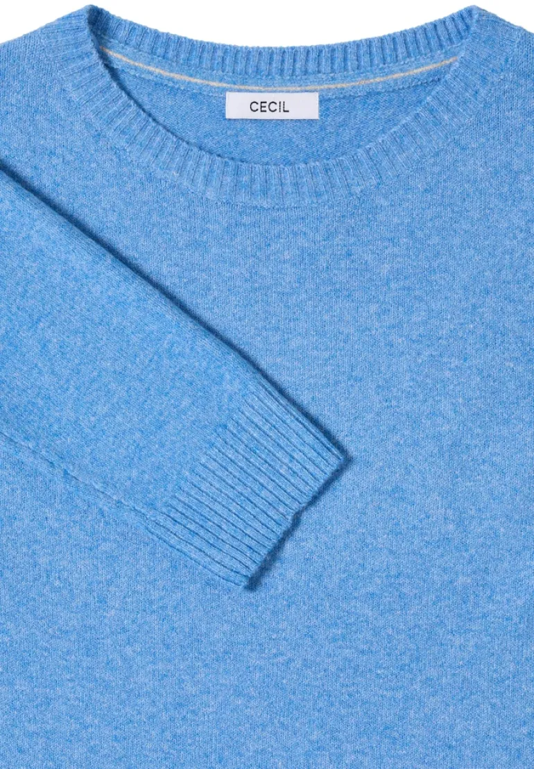 Softer Pullover in Unifarbe fountain blue melange