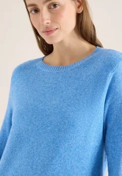 Softer Pullover in Unifarbe fountain blue melange