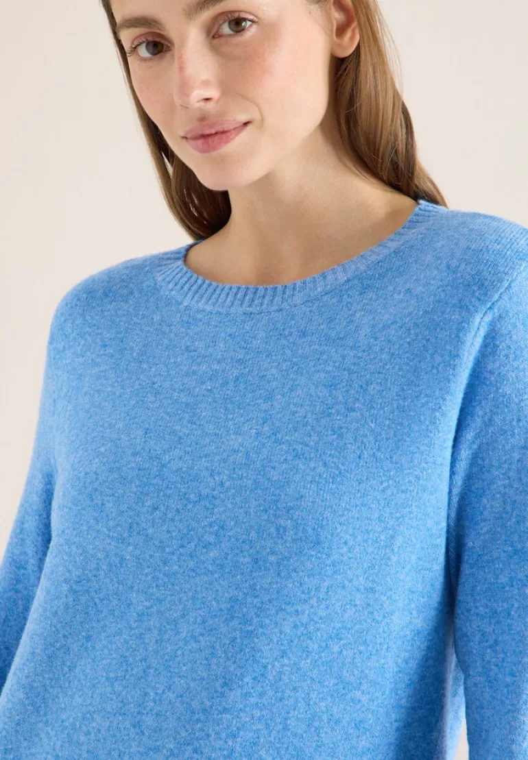 Softer Pullover in Unifarbe fountain blue melange