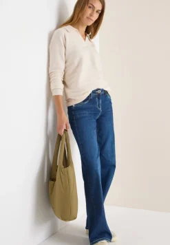 Softer Strukturpullover oat milk beige melange