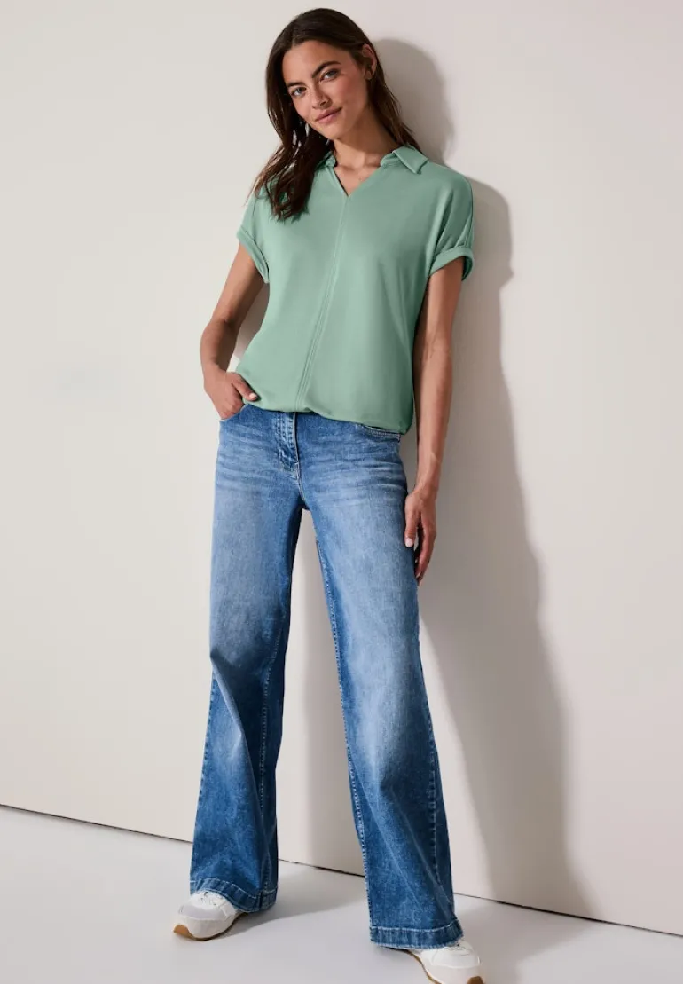 Softes Poloshirt matcha green