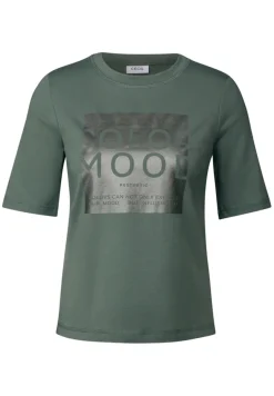 Softes Shirt mit Folienprint dark balmy khaki