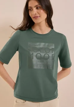 Softes Shirt mit Folienprint dark balmy khaki
