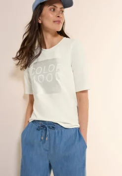 Softes Shirt mit Folienprint vanilla white