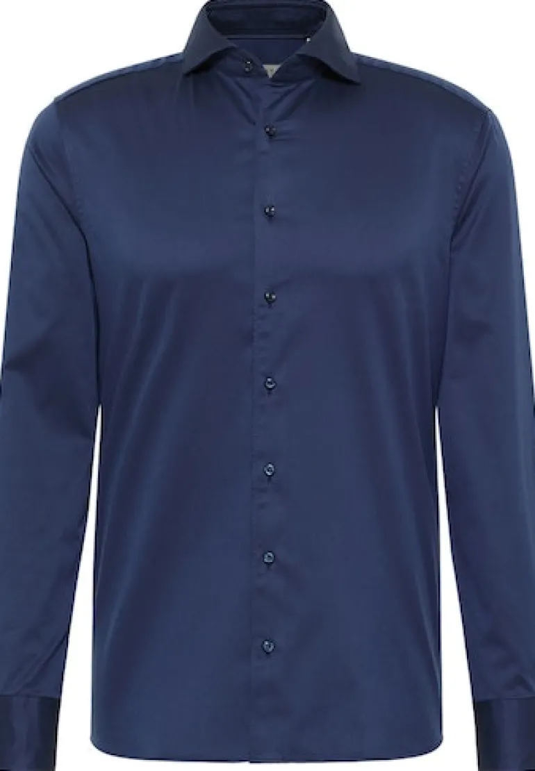 Soft Luxury Shirt Twill Langarm navy