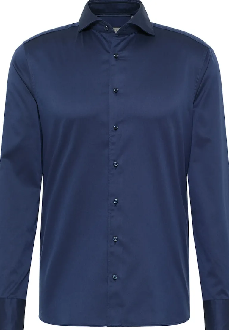 Soft Luxury Shirt Twill Langarm navy