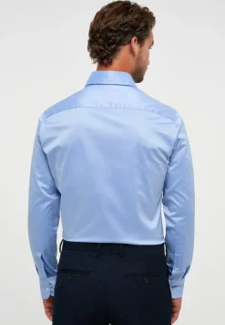 Soft Luxury Shirt Twill Langarm mittelblau
