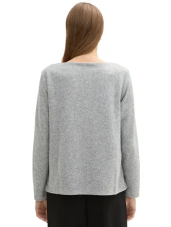 Soft-Touch Sweatshirt mit Knopf-Details medium silver grey melange