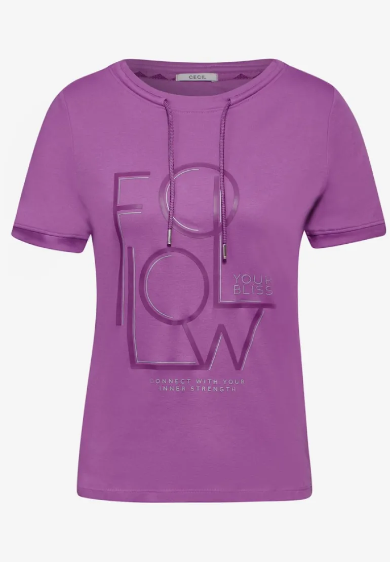 Sportives Shirt mit Wording iced violet