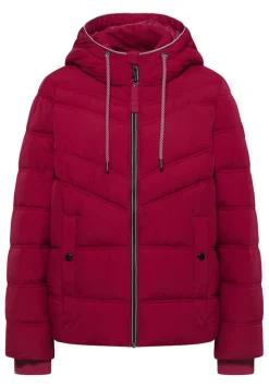 Steppjacke mit Kapuze beaujolais red