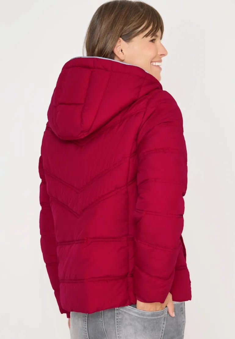 Steppjacke mit Kapuze beaujolais red