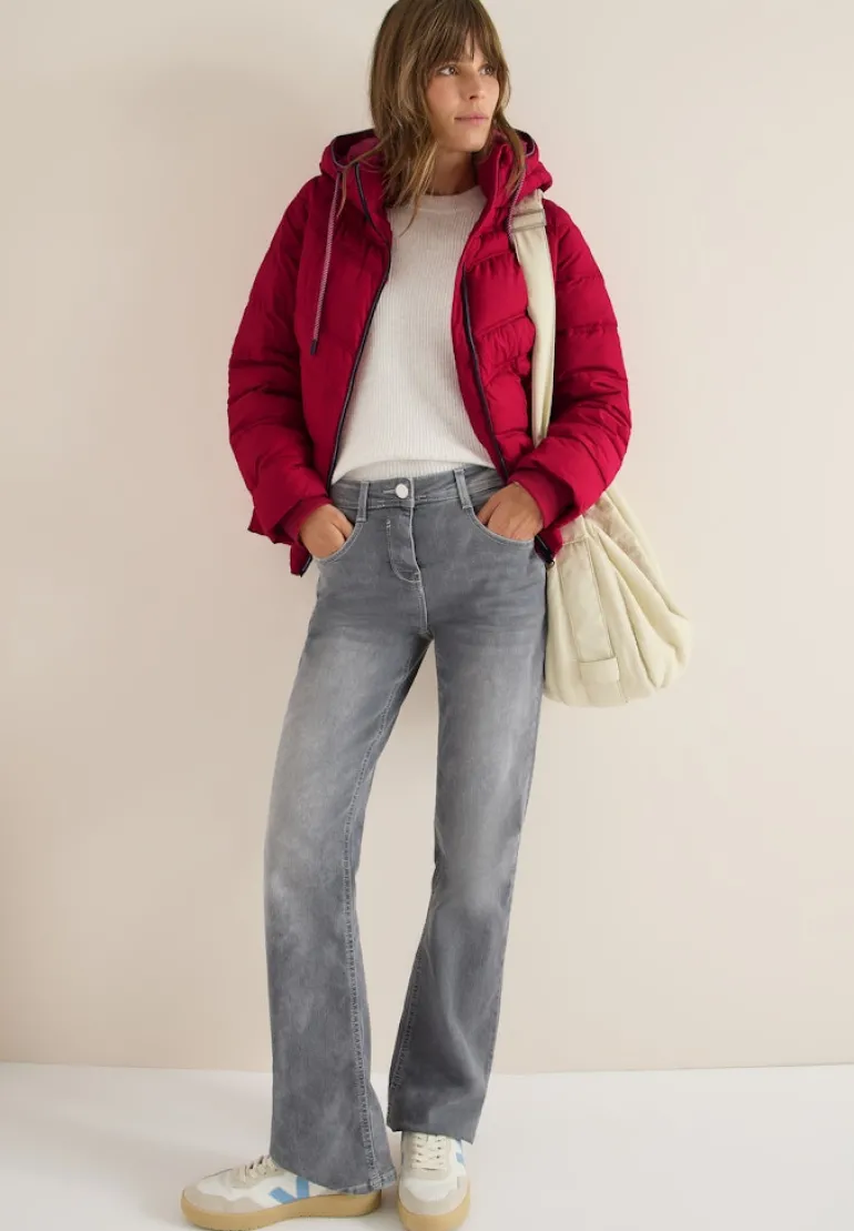 Steppjacke mit Kapuze beaujolais red