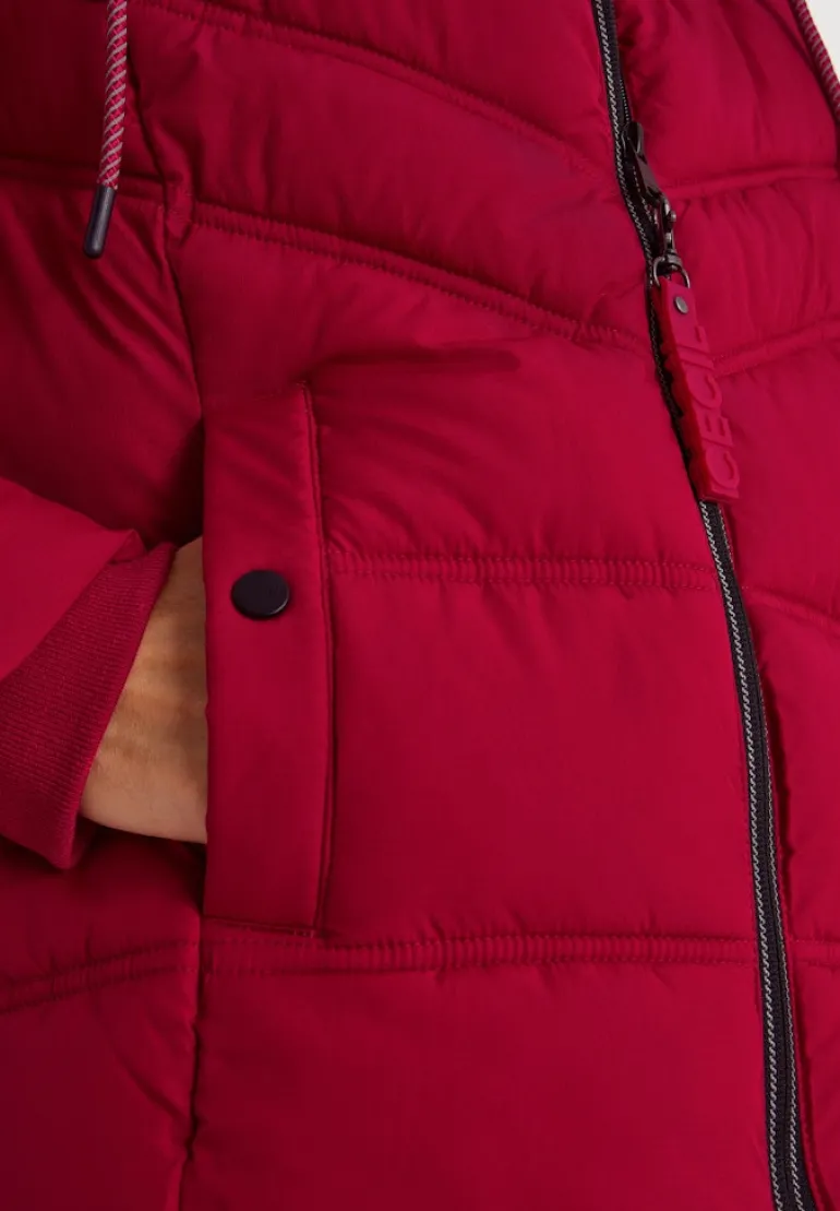 Steppjacke mit Kapuze beaujolais red