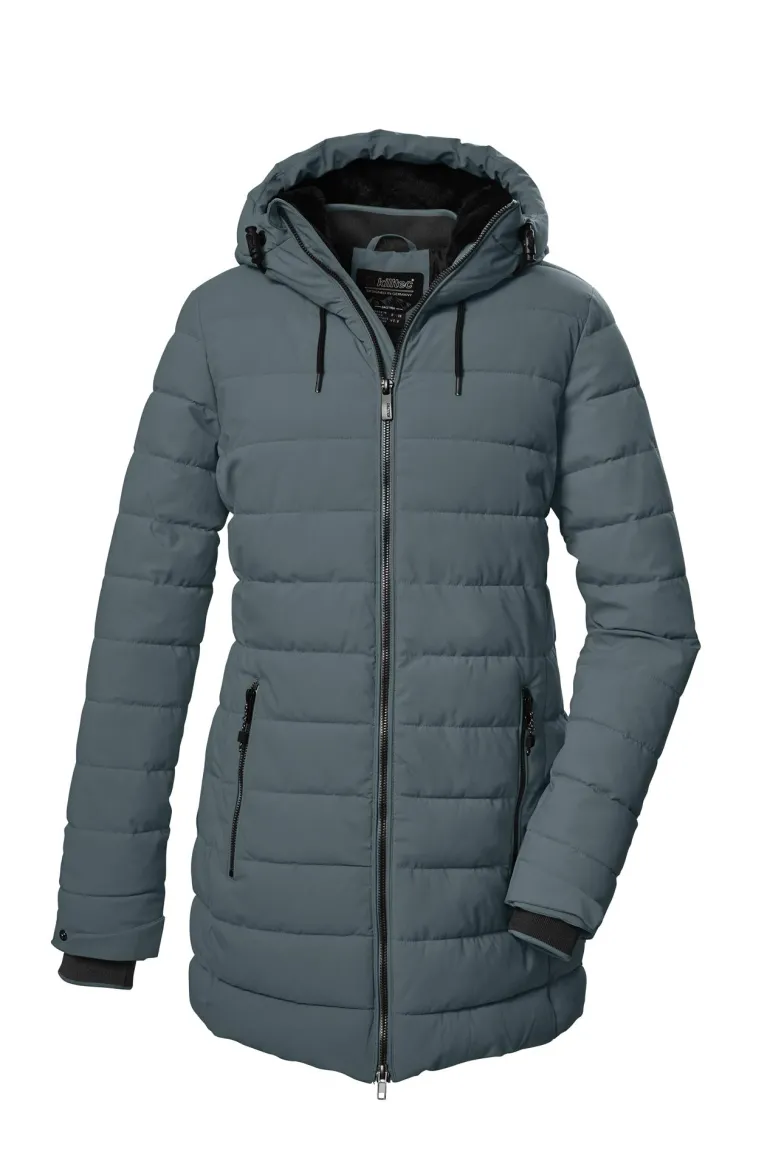 Steppparka mit Kapuze 00824 blaugrau