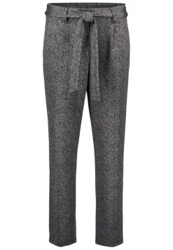 Stoffhose Herringbone mit Bindegürtel 28 Inch blackcream