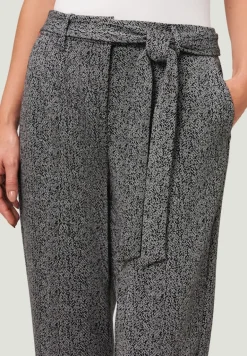 Stoffhose Herringbone mit Bindegürtel 28 Inch blackcream