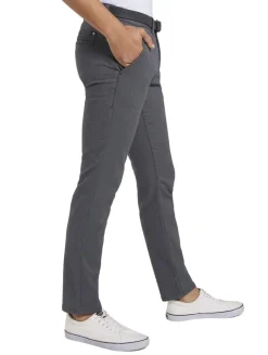 Straight Fit Chino Hose mit Gürtel anthra dobby yarn dye