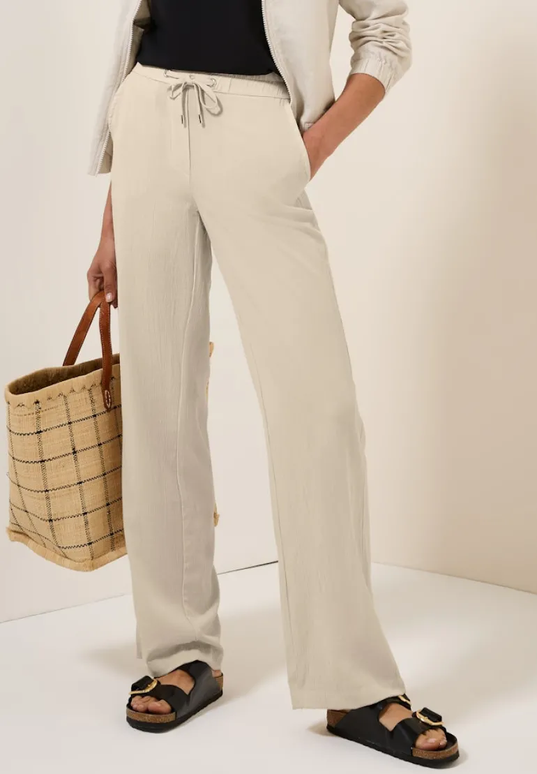 Straight Leg Strukturhose boulder beige