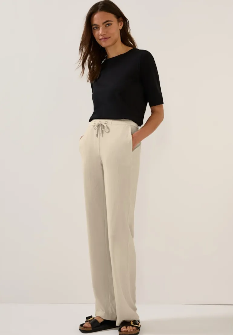 Straight Leg Strukturhose boulder beige