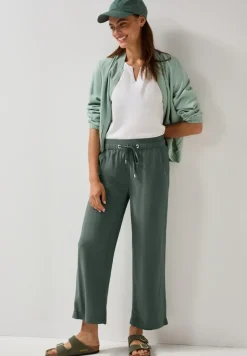 Straight Leg Viskose Hose dark balmy khaki