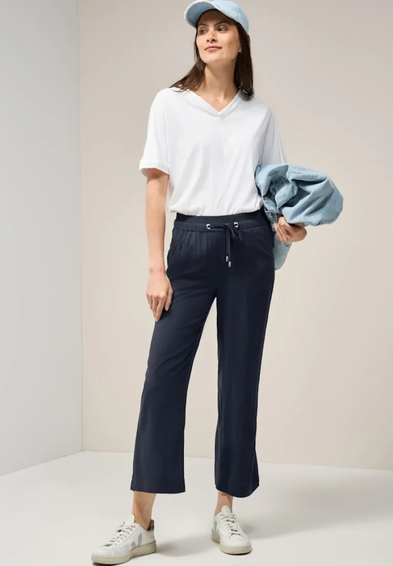 Straight Leg Viskose Hose universal blue