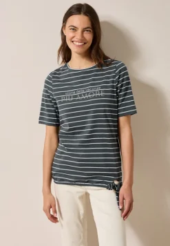 Streifenshirt mit Wording slate khaki