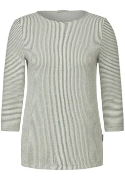 Streifen Struktur Shirt vanilla white