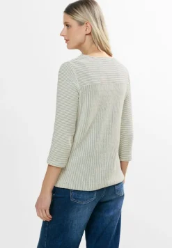 Streifen Struktur Shirt vanilla white