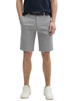 Stretch Slim Chino Shorts mit Gürtel white navy zig zag structure