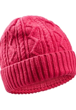 Strick-Beanie aus Wolle magnolia
