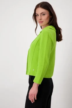 Strickblazer mit Reverskragen matcha