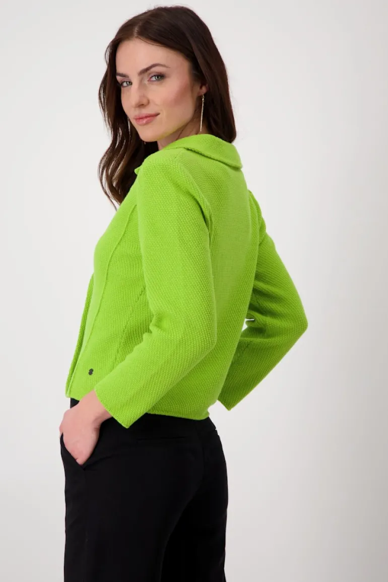 Strickblazer mit Reverskragen matcha