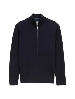 Strickjacke aus Baumwolle knitted navy melange