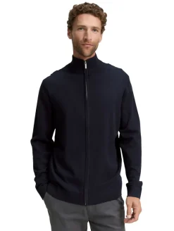 Strickjacke aus Baumwolle knitted navy melange