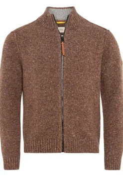Strickjacke aus einem Merino-Wollmix nougat