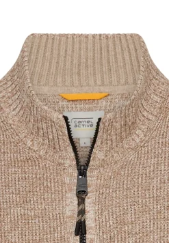 Strickjacke aus einem soften Baumwollmix oatmeal