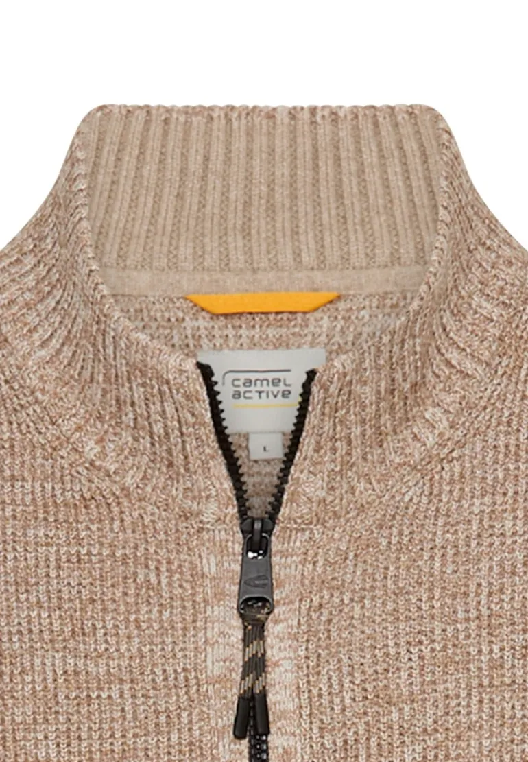 Strickjacke aus einem soften Baumwollmix oatmeal