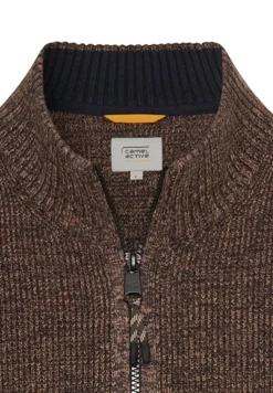 Strickjacke aus einem soften Baumwollmix dark brown