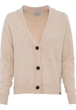 Strickjacke aus recyceltem Wollmix clay melange