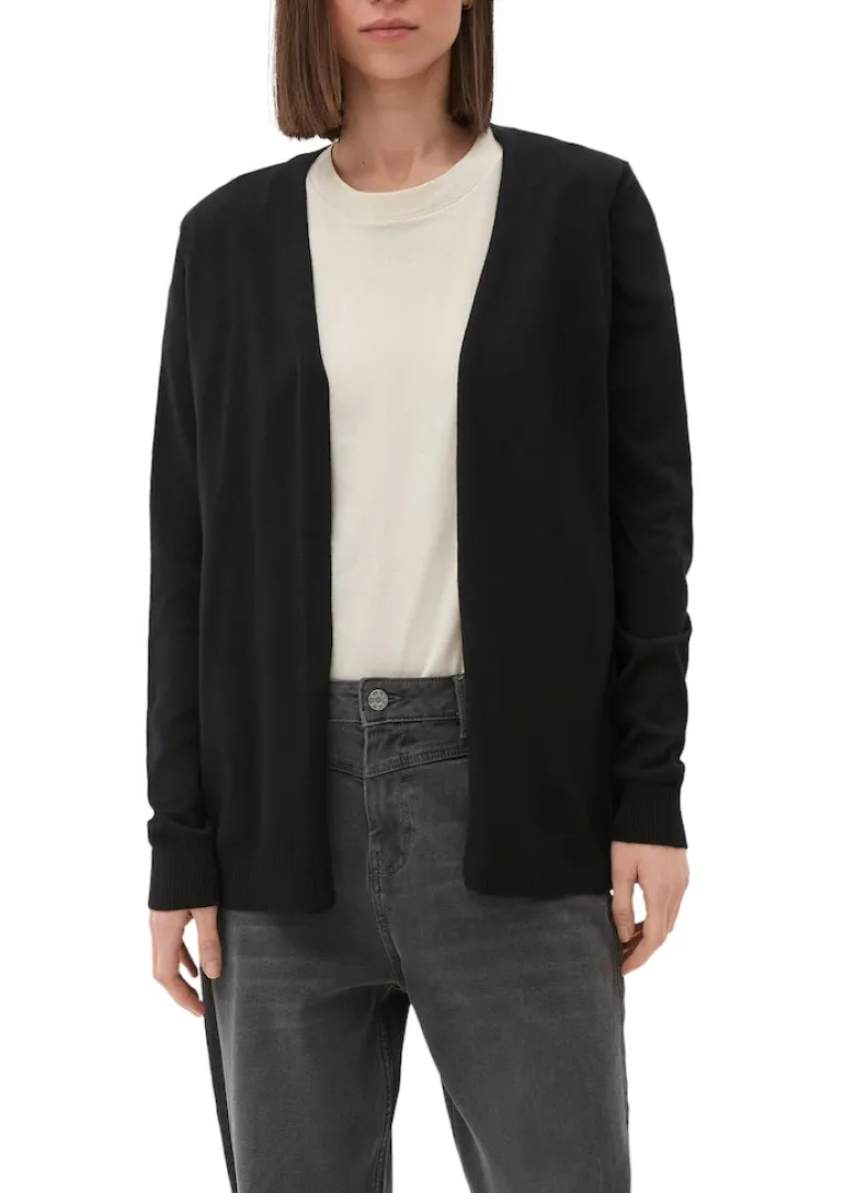 Strickjacke aus Viskosemix schwarz