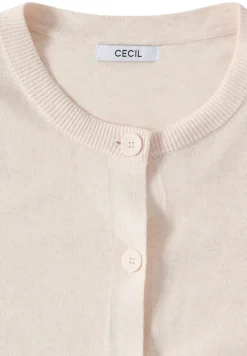 Strickjacke mit Knopfleiste oat milk beige melange
