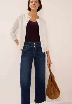 Strickjacke mit Knopfleiste oat milk beige melange
