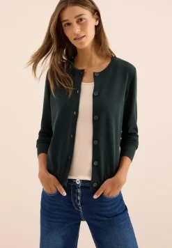 Strickjacke mit Knopfleiste ink green