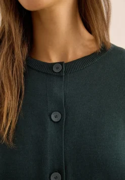 Strickjacke mit Knopfleiste ink green